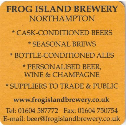 BEER MAT - FROG ISLAND BREWERY - CASK CONDITIONED BEERS - (Cat No 001) - (2002)