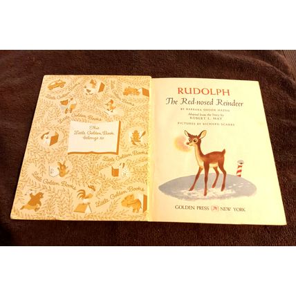Old Little Golden Book Walt Disney Rudolph The Red Nose Reindeer G Edition 1963