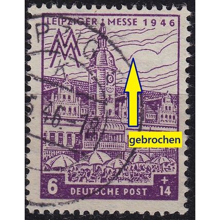 GERMANY Alliiert SBZ [West-Sachsen] MiNr 0162 AX VII ( O/used ) [01] Plattenfehl
