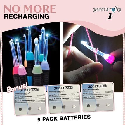 Yarn Story™ Light up Crochet Hook Set 9/Pkg - 9 Pcs Lighted Crochet Hooks Comple