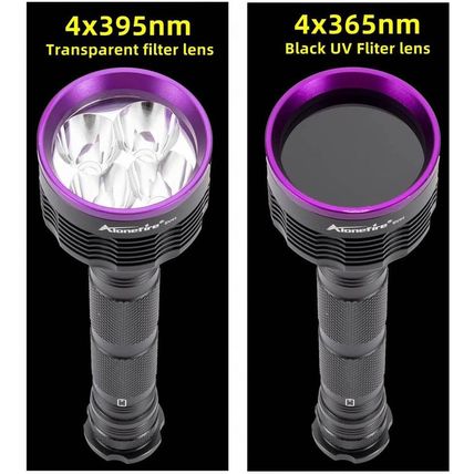 ALONEFIRE SV44 20W 365Nm UV Flashlight USB Rechargeable Ultraviolet Black Light