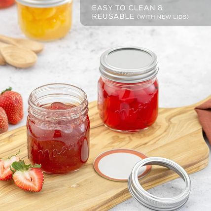 Joyjolt 8 Oz Mason Jars with Lids, Labels and Measures! 6-Pack Regular Mouth Mas