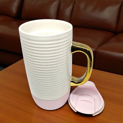 Ello Jane 18oz Ceramic Travel Mug with Handle, Splash-Resistant Slider Lid Pink