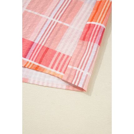 Pink Oversized Check Tunic Shirt