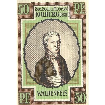 1921 Germany Moorbad Kolbert Gostee 50 Pfennig xf/mt