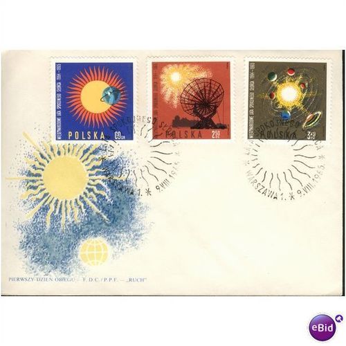 Poland FDC 1965 - SG 1584-1589 - International Quiet Sun Year