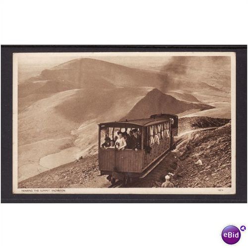 NEARING THE SUMMIT SNOWDON MOUNTAIN TRAIN POST CARD 14874 UNUSED