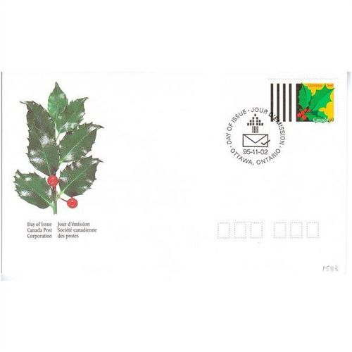 CANADA 1995 CHRISTMAS 40c SPRIG OF HOLLY FIRST DAY COVER OTTAWA CDS