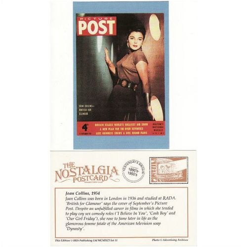 Postcard Joan Collins 1954 British Film & TV Actress Hollywood - Nostalgia