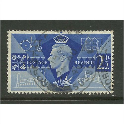 GB 1946 KGV1 2 1/2d Ultramarine peace stamp SG 491.(T138 )