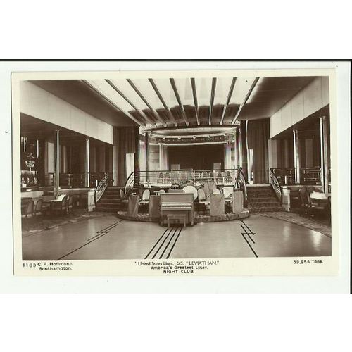 United States Lines Night Club SS LEVIATHAN Postcard by Hoffmann (1183)
