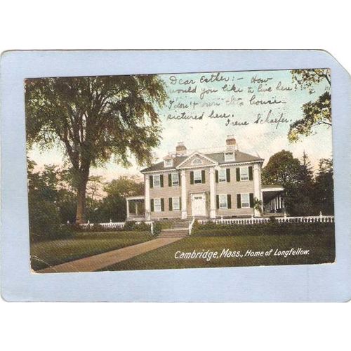 MA Cambridge Home Of Longfellow Undivided Back ma_box1~370