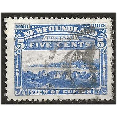 Newfoundland 1910 SG99 5c Bright Blue Fine Used . .. .