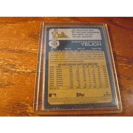 2022 Topps, Blue Sparkle Chrome SP, CHRISTIAN YELICH, Brewers #123