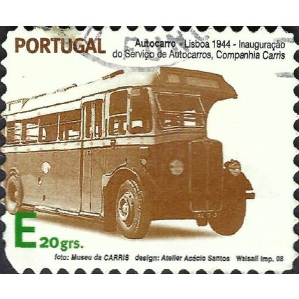 PORTUGAL, ROAD, Lisbon bus 1944, brown 2008, E 20gm