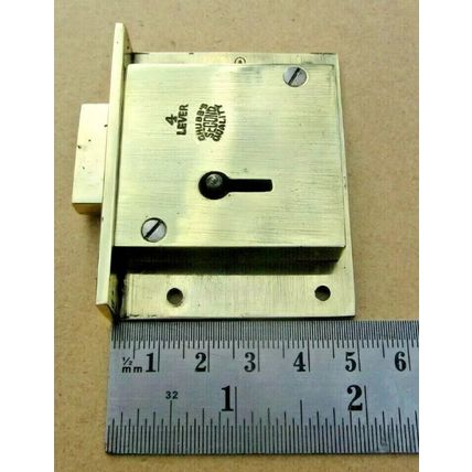 Old Antique Drawer Lock Chubb 4 Lever Has 2 Working Keys Victorian QUALITY LOCK