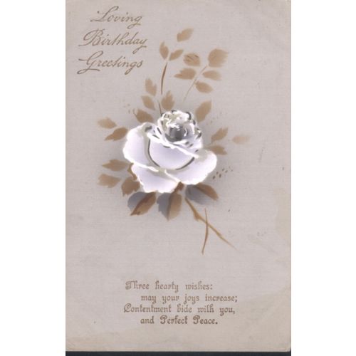 Antique GB Greetings Card 1914 - Loving Birthday Wishes