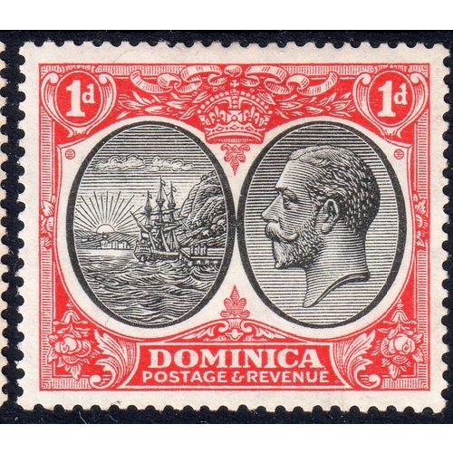 Dominica 1923 Sg73 1d Black & Scarlet mounted mint (G119)