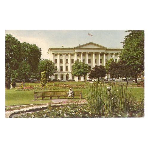QUEENS HOTEL AND IMPERIAL GARDENS, CHELTENHAM used vintage postcard 1964 pm =