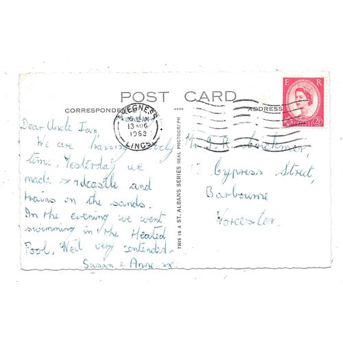 REAL PHOTOGRAPHIC MULTI-VIEW POSTCARD OF SKEGNESS LINCOLNSHIRE POSTED 1963(2723)