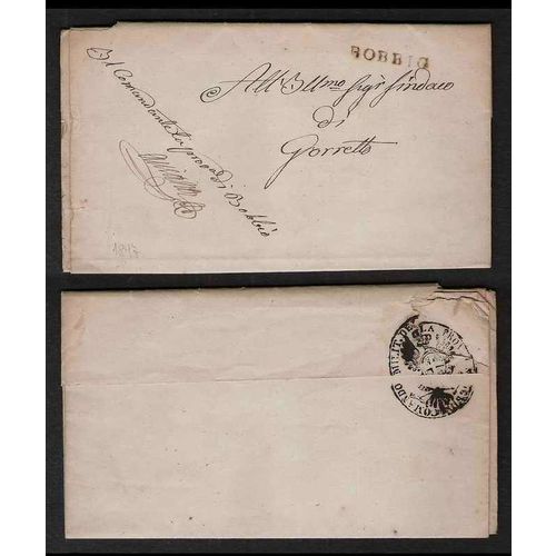 Italy Stampless 1847 Bobbig to Gorretto