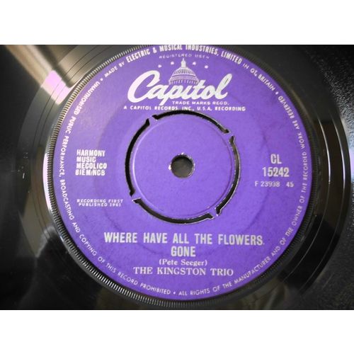 7" 1961, THE KINGSTON TRIO, WHERE HAVE ALL THE FLOWERS GONE, CL15242. O KEN.EX