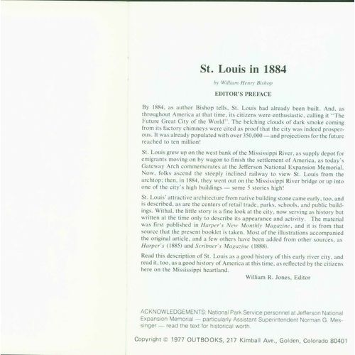 Saint Louis in 1884. by William Henry Bishop..1 to >29 lots of 10 copies