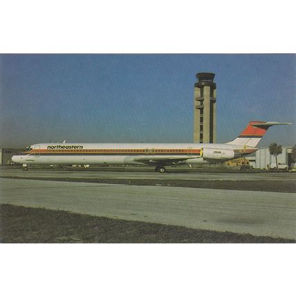 Northeastern Douglas DC9 82 MD82 Civil Aircraft Postcard (A19393)