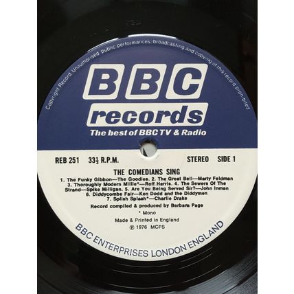 40 YEARS OF TELEVISION - THE COMEDIANS SING (UK VINYL LP, 1976)