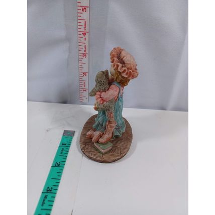 girl with cat and dress figurine 4 inch vintage good