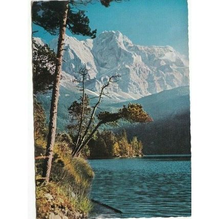 Eibsee gegen Zugspitze Germany Postcard unused VGC