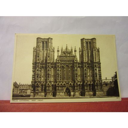 WEST FRONT, WELLS CATHEDRAL, SOMERSET .unused vintage postcard Photochrom =