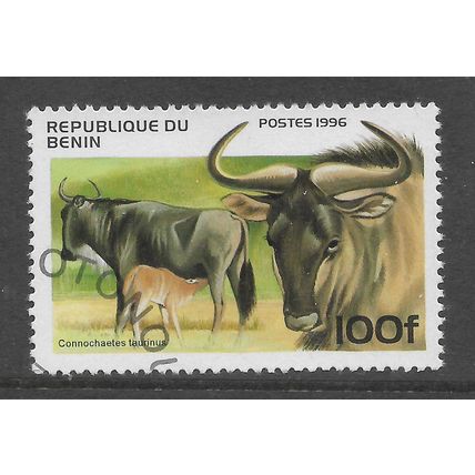 BENIN 1996 MAMMALS 100F BLUE WILDE BEAST SG 1442 FINE USED