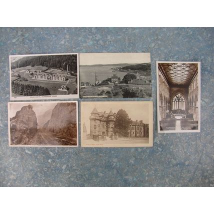 5 old Scottish (Scotland) Postcards – Rothesay, Glencoe, Falkland etc.