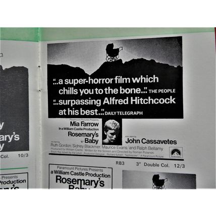 ROSEMARY'S BABY (1973) vintage pressbook ***Mia Farrow, John Cassavetes***