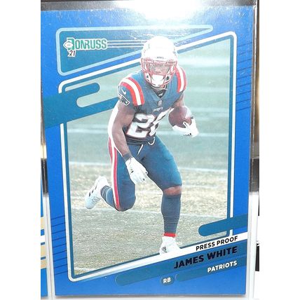 2021 Panini Donruss JAMES WHITE (Patriots) Press Proof Blue #50