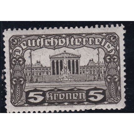 Austria 1919 Parliament Building 5k Mint Hung SG 360 VGC