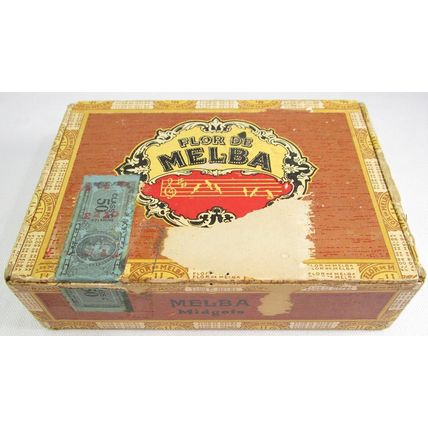 Flor De Melba Midgets Cardboard Cigar Box, EMPTY, Condition Issues