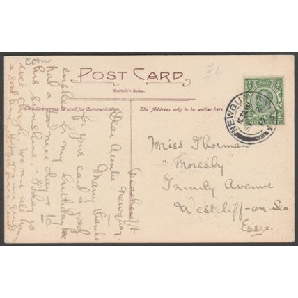 Porth, Newquay, Cornwall, 1912 - Hartnoll Postcard