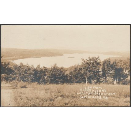 View from Lake Mombasha Farm, Southfields, New York, 1930 - AZO RPPC