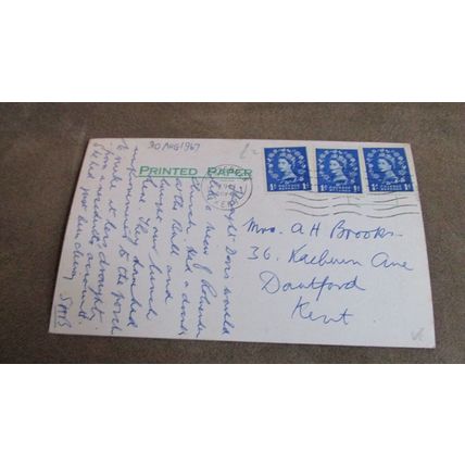 1960s pencil sketch Postcard - St Mary's church, Rulvenden - Ashford, Kent