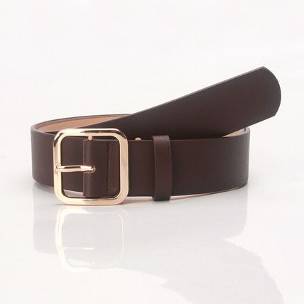 Women's Belt Minimalist Vintage Square Buckle Pu Leather Popular Waist Belt