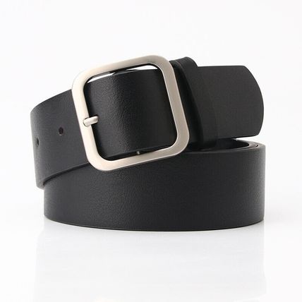 Women's Belt Minimalist Vintage Square Buckle Pu Leather Popular Waist Belt