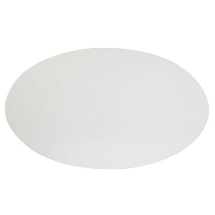 78” White Oval Pedestal Stem Dining Table with Lacquered Wood Top