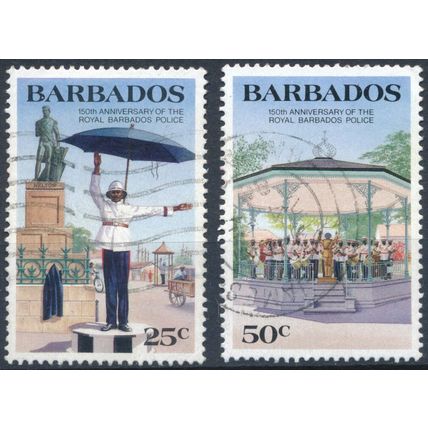 150th Anniv of Royal Barbados Police: 25c & 50c - Barbados 1985 - F H -SG 789/90
