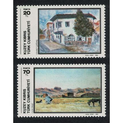 Turkish Cyprus Art Paintings 3rd series 2v 1984 MNH SG#157-158