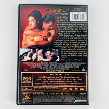 Original Sin Unrated Version DVD Antonio Banderas Angelina Jolie