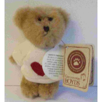 BOYDS BEARS ' mini ' Plush BESTEST LUV HEART SWEATER bear