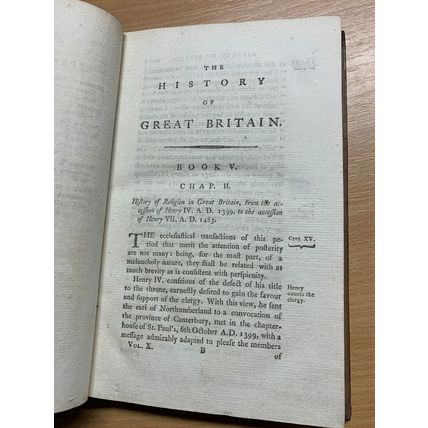 RARE* 1800 "HISTORY OF GREAT BRITAIN 1399-1485" ROBERT HENRY VOL 10 BOOK (P5)