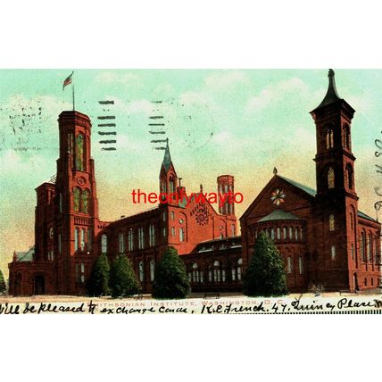 Smithsonian Institute, Washington DC, USA, Postcard, 1906